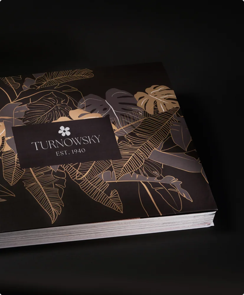 Turnowsky product collection with gold foil cover